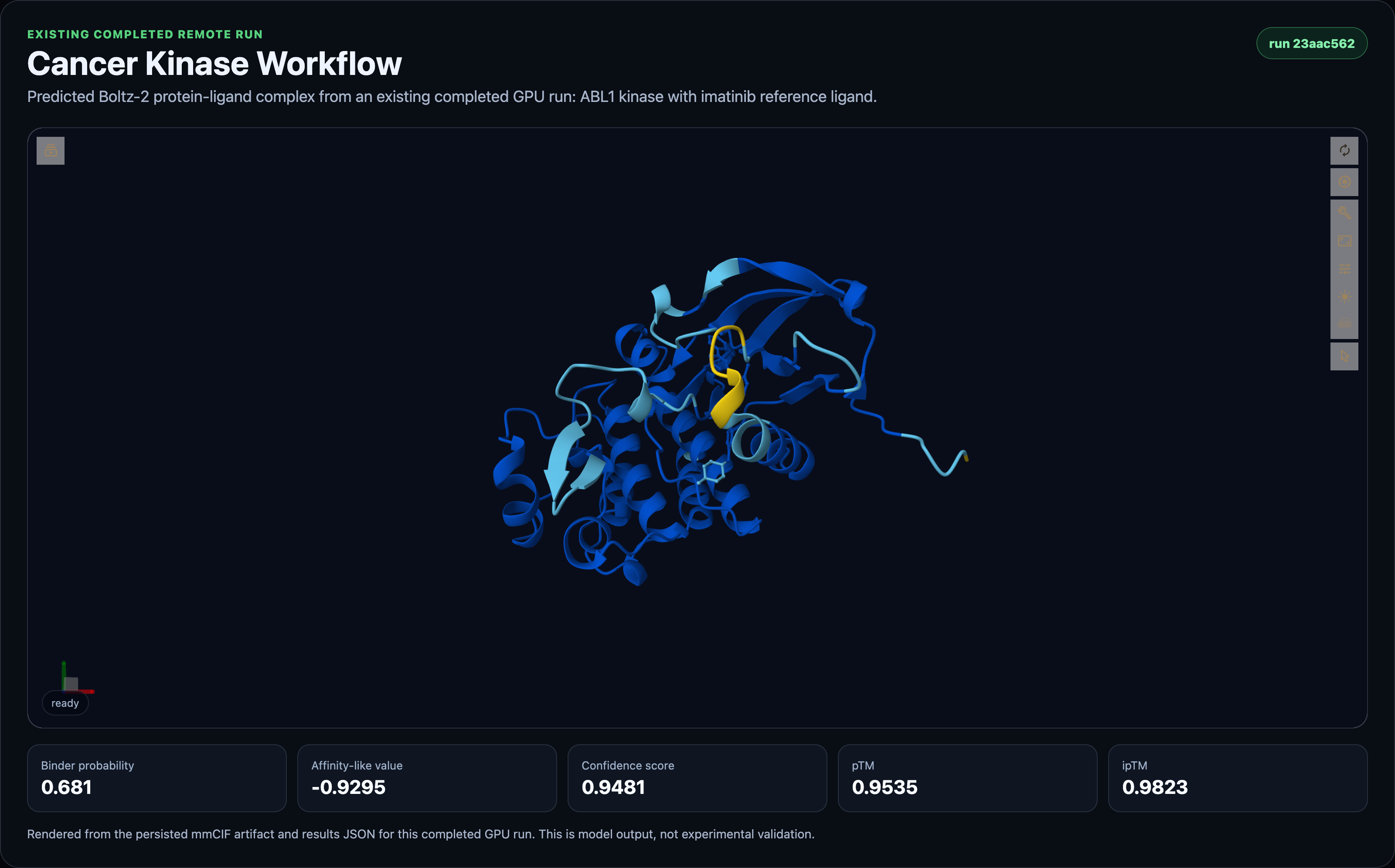 Boltz-2 predicted protein-ligand complex structure