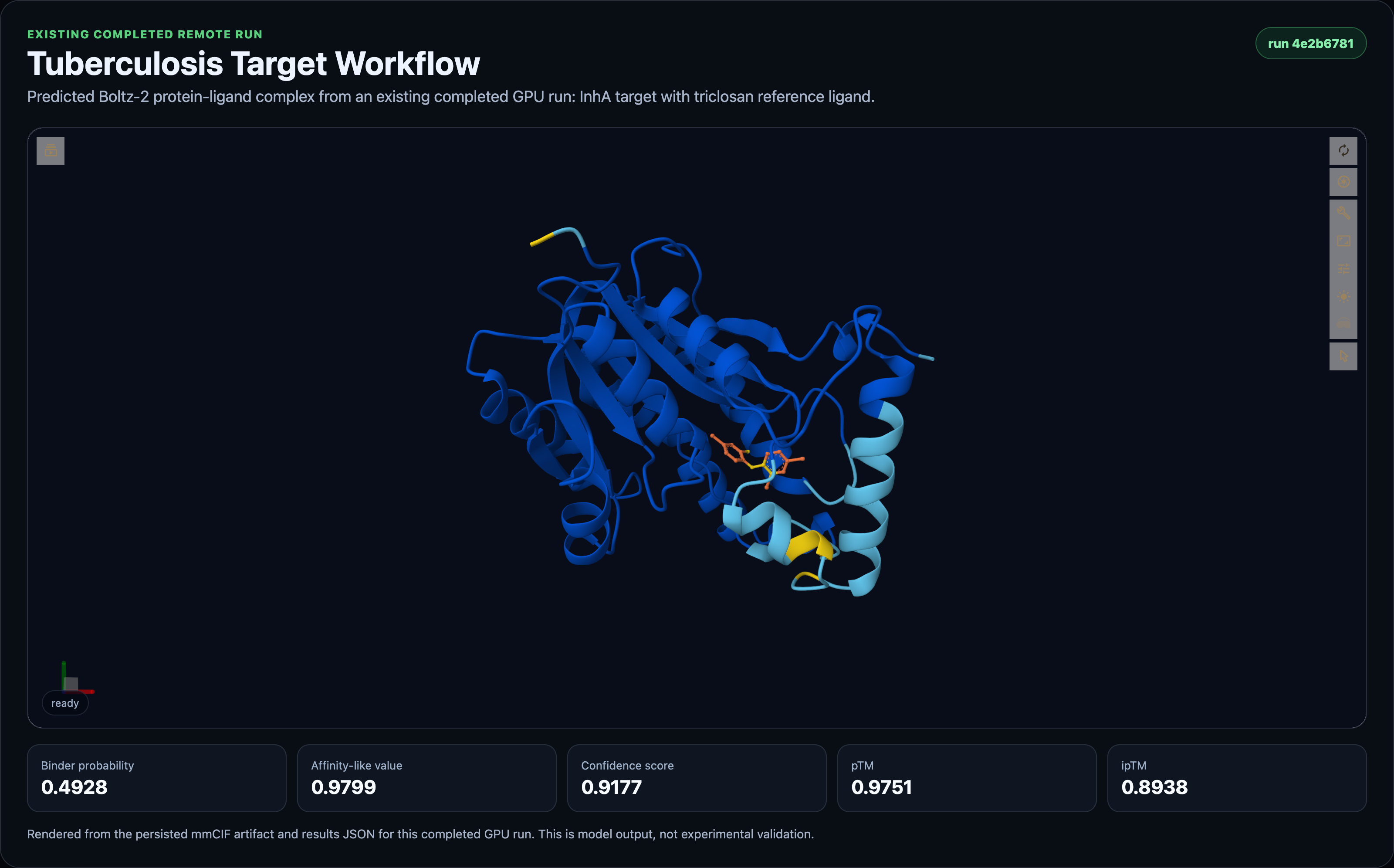 Boltz-2 predicted protein-ligand complex structure